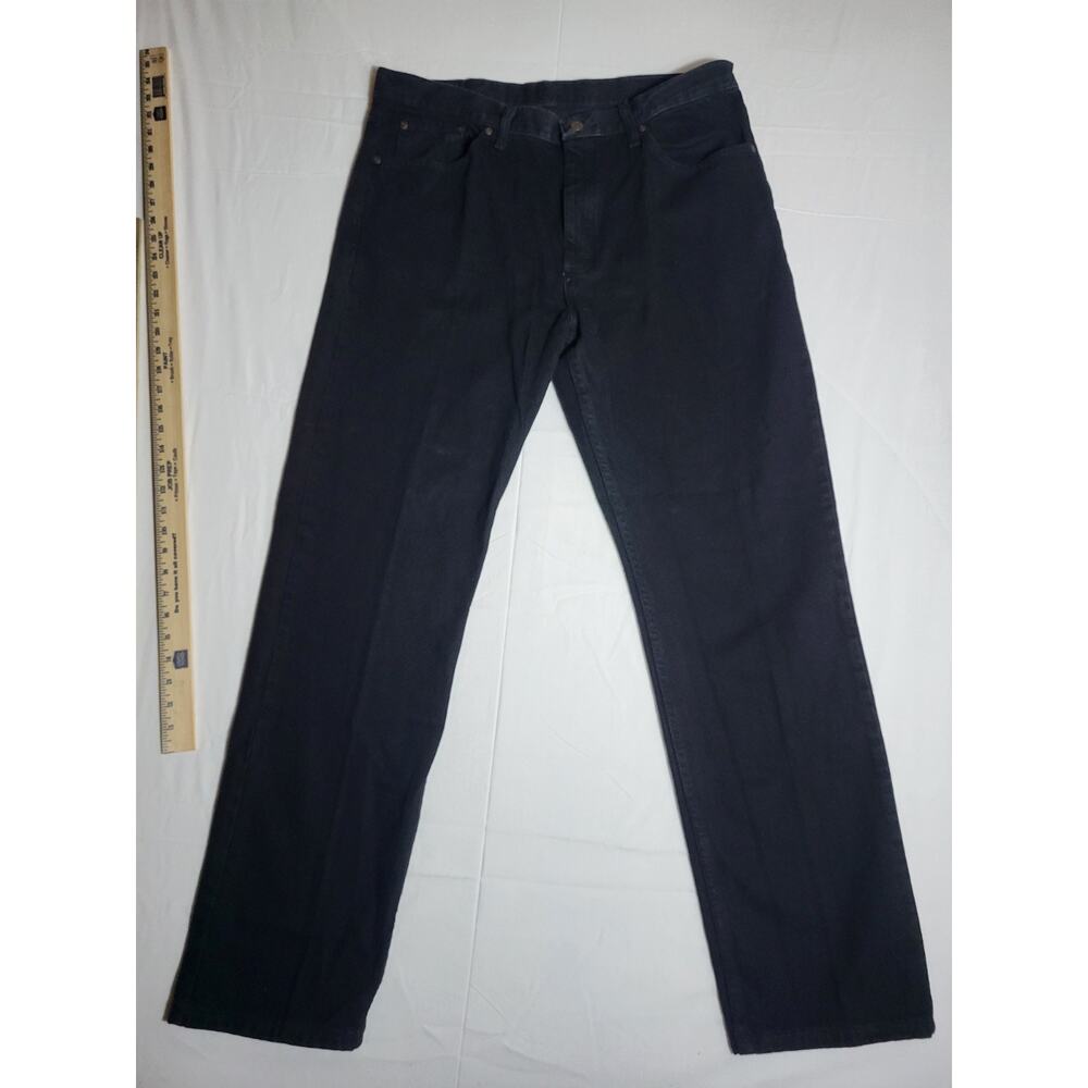 Wrangler Premium Quality Black Jeans Men’s 38x32 Straight Fit Denim